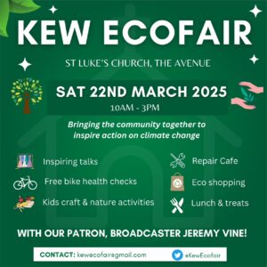 Kew Eco Fair Poster with details of location, date and activities