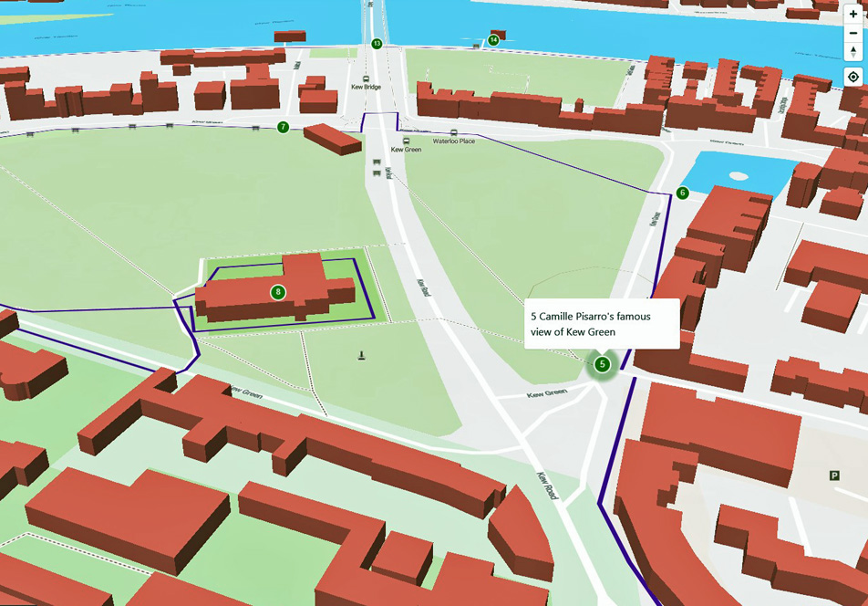 Image showing the home page of the Virtual Tour with a map of the route